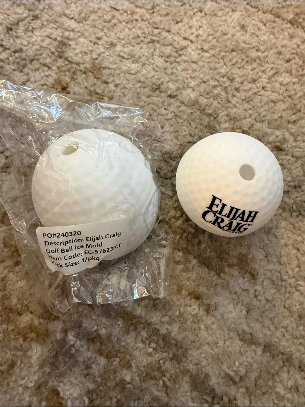 NEW Set of 2 Elijah Craig Golf Ball Ice Cube Molds Whiskey Bourbon Bar Gift